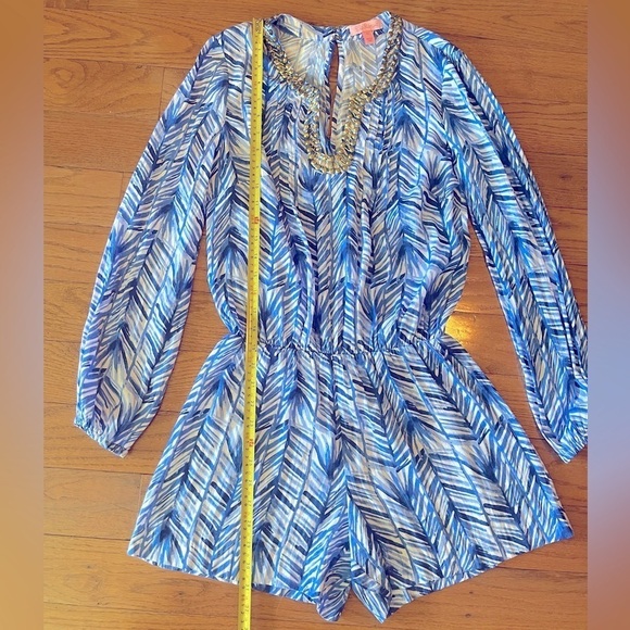 Lilly Pulitzer Colby Long Sleeve Romper in Lapis
Blue Costa Verde Size XS - Picture 4 of 10